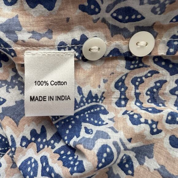 Anthropologie Banjanan Small Elise Top Ruffle Floral Button Up V-neck New R23 - Picture 7 of 8